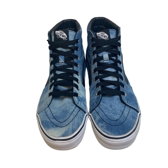 Vans Shoes Skateboarding Sk8 Hi Denim Acid Wash Patches Mens 8.5 Womens 10 Blue - Picture 3 of 13